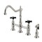 Kingston Brass KS1278PKXBS Duchess Bridge Kitchen Faucet W/Brass Sprayer, Brushed Nkl KS1278PKXBS - alternate 1
